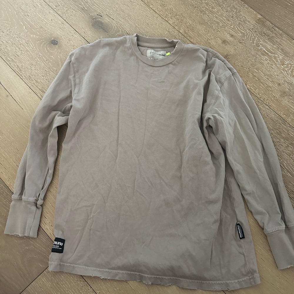 nununu Men's Taupe Long Sleeve Tee